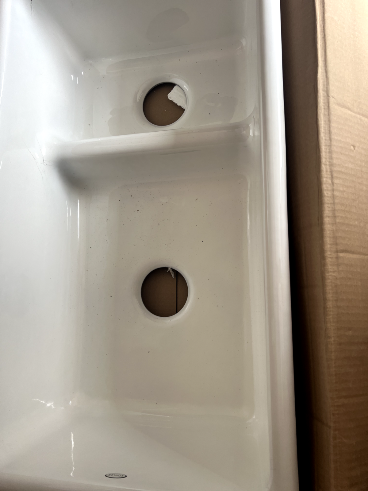 New Kohler 6625 - 0 Kitchen Sink Cast Iron Enamel double bowl white Shaws