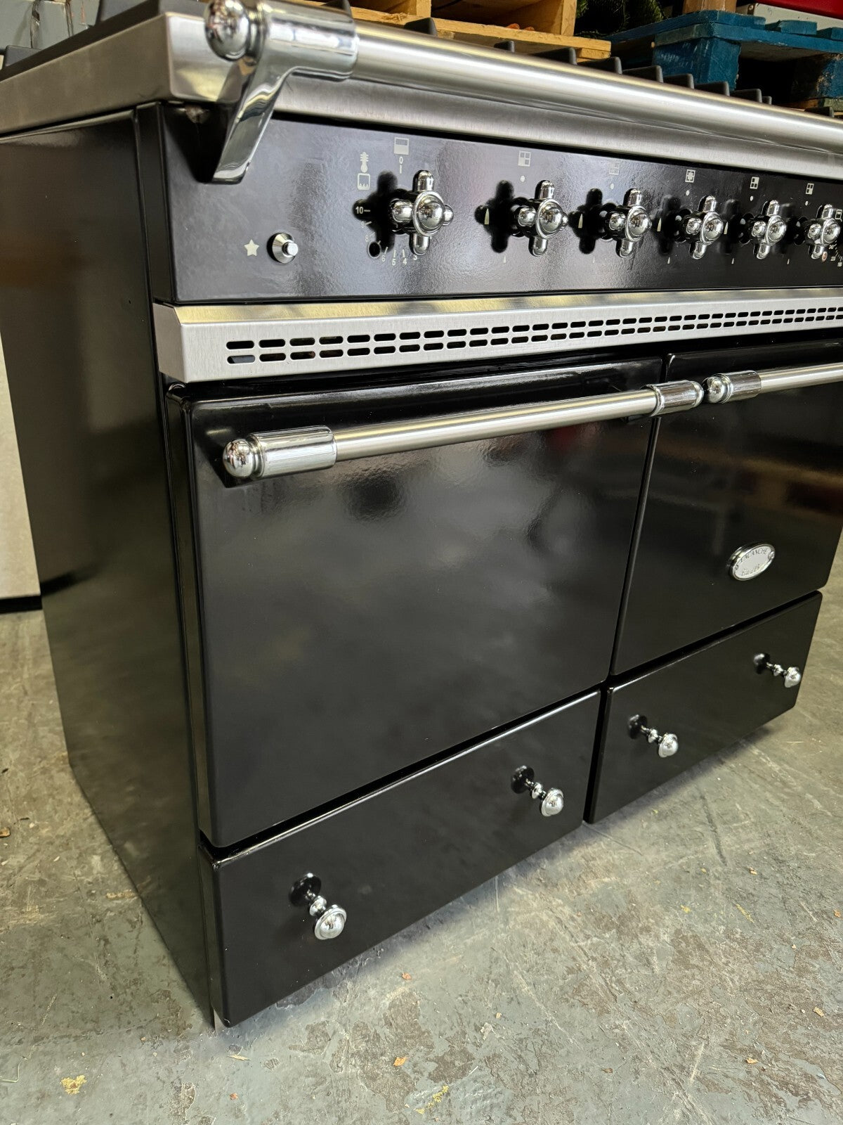Lacanche Cluny 100cm Range Cooker Oven Black & Chrome appliance B3269