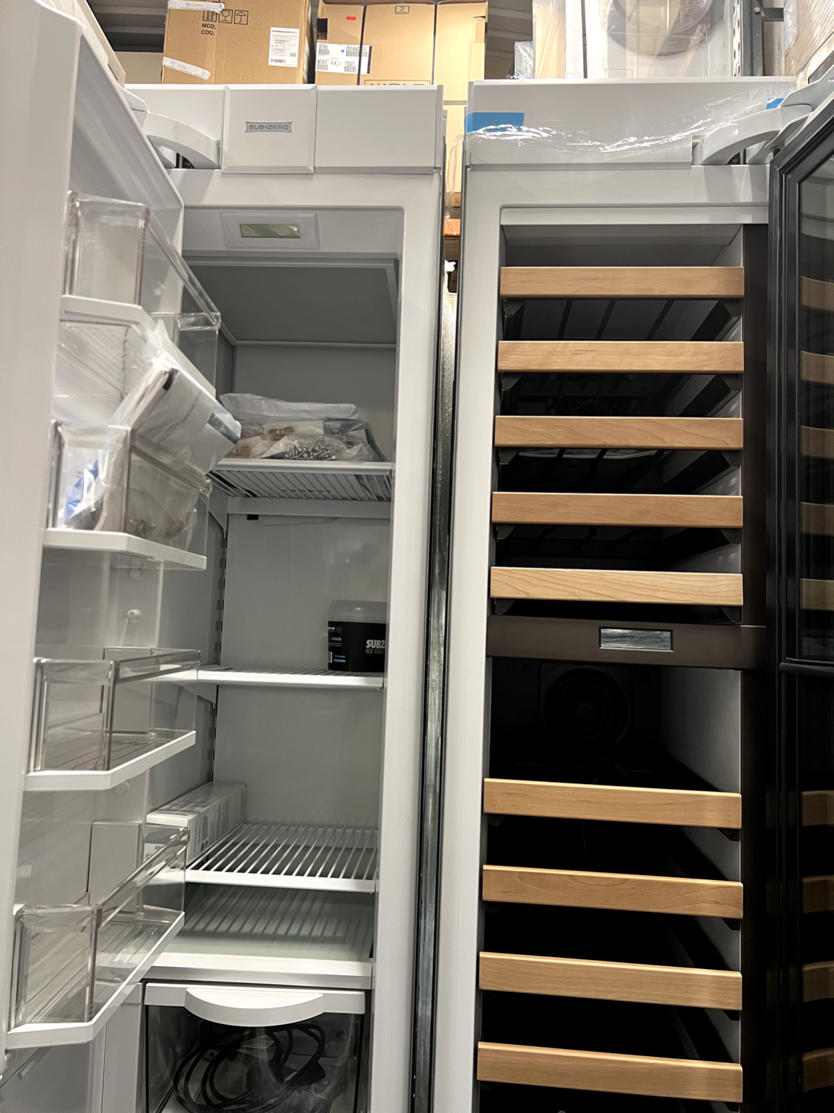 Ex Display Sub Zero Fridge & Freezer & Wine Cooler Appliance Set Wolf Subzero