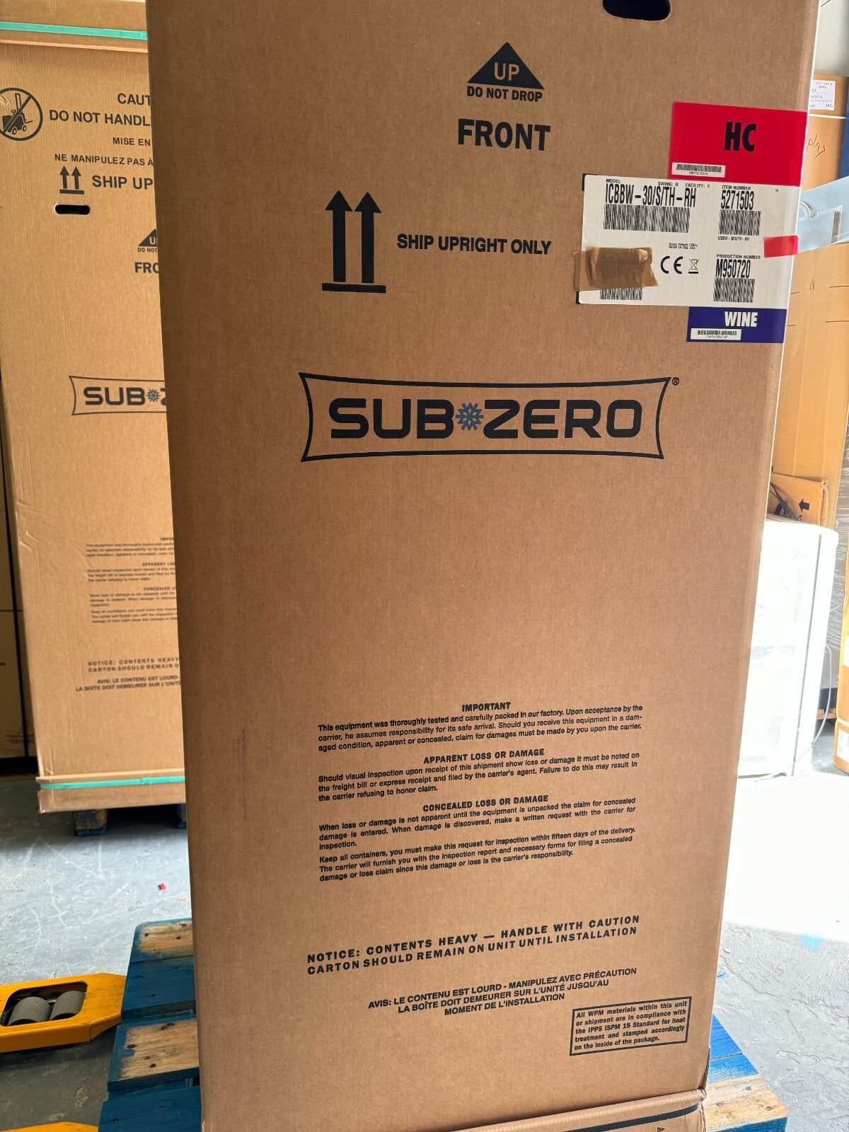 New Sub-Zero ICBBW-30/S/PH Wine Cooler 30 inch CLEARANCE Subzero Wolf Appliance