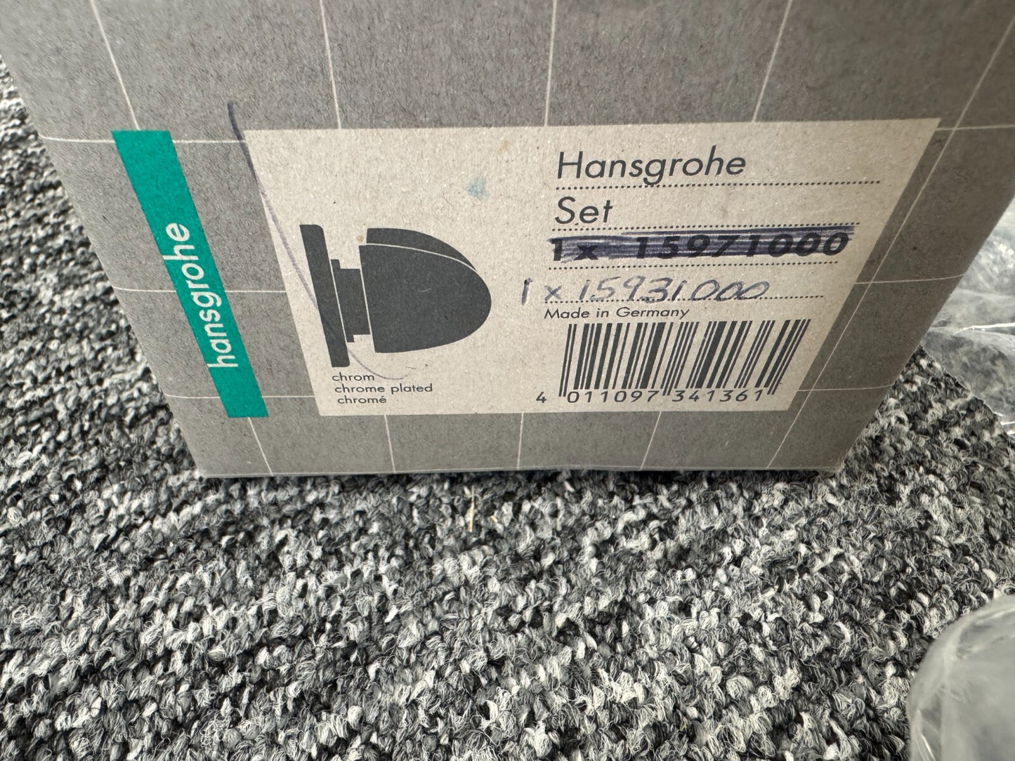 NEW Hansgrohe Shut Off Valve E Chrome Finish Kit 15971000 chrome control BR2118