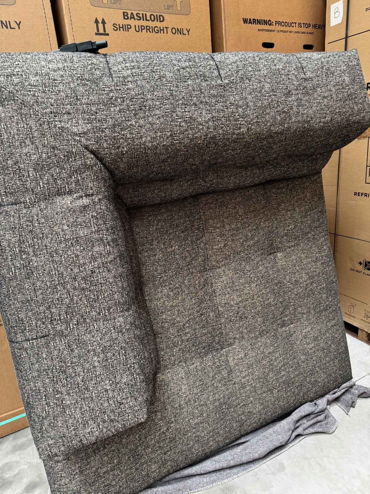 Ex Display B&B Italia Tufty Too Left hand Corner Sofa Chair black/ grey 2 piece