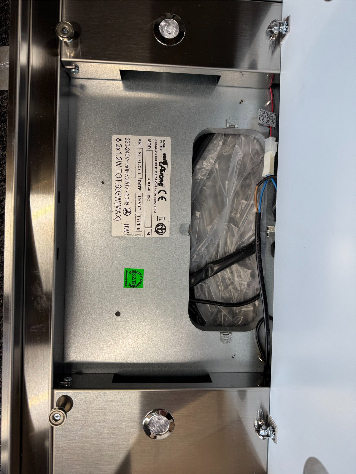 NEW AIRONE AIDA 60 recessed under cabinet Built in Extractor hood with LED BR714