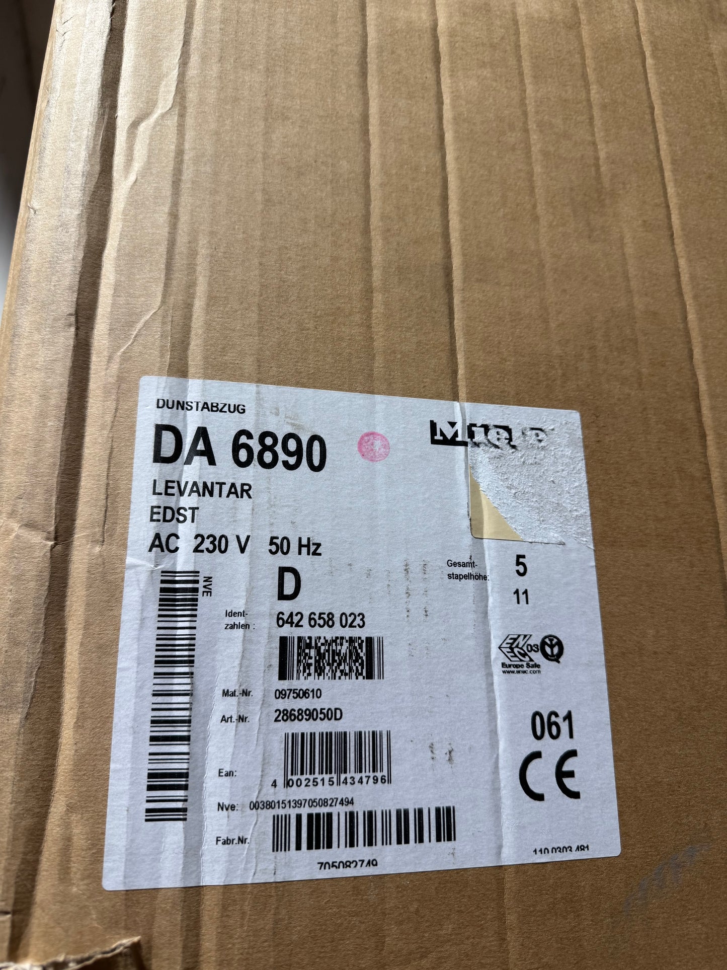 New Miele DA 6890 Downdraft Extractor with Dimmable LED Hood BR2379