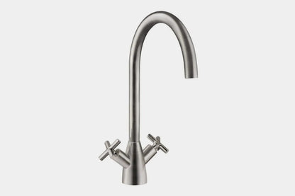 NEW Tap Factory Carysil Kitchen MIXER tap swan neck crosshead Chrome AX4523