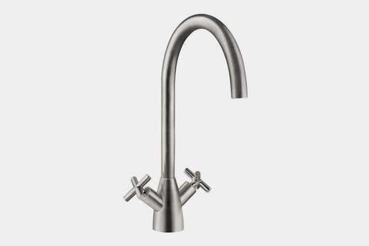 NEW Tap Factory Carysil Kitchen MIXER tap swan neck crosshead Chrome AX4523