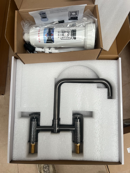 NEW GunMetal Quilt bridge Mixer tap Victoria plumbing tap factory AX4607