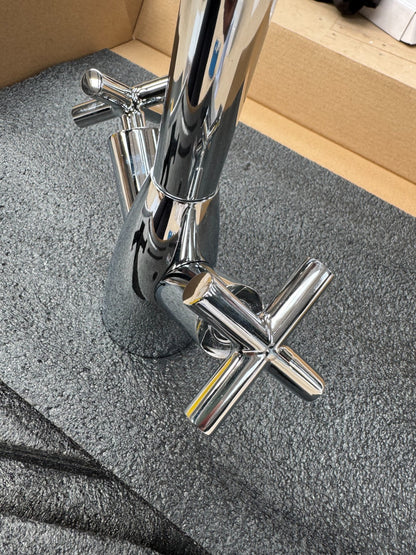 NEW Tap Factory Carysil Kitchen MIXER tap swan neck crosshead Chrome AX4523