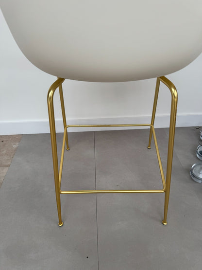 Ex Display GUBI stool BEETLE COUNTER  bar CHAIR with brass base white AX012