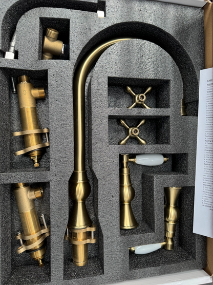 NEW Traditional 3 Hole Brass Kitchen Mixer Victoria plumbing tap factory AX4527