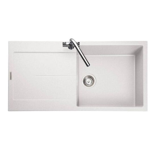 NEW Rangemaster Scoria Igneous Crystal White 1.0 Bowl kitchen Sink SCO1051cw
