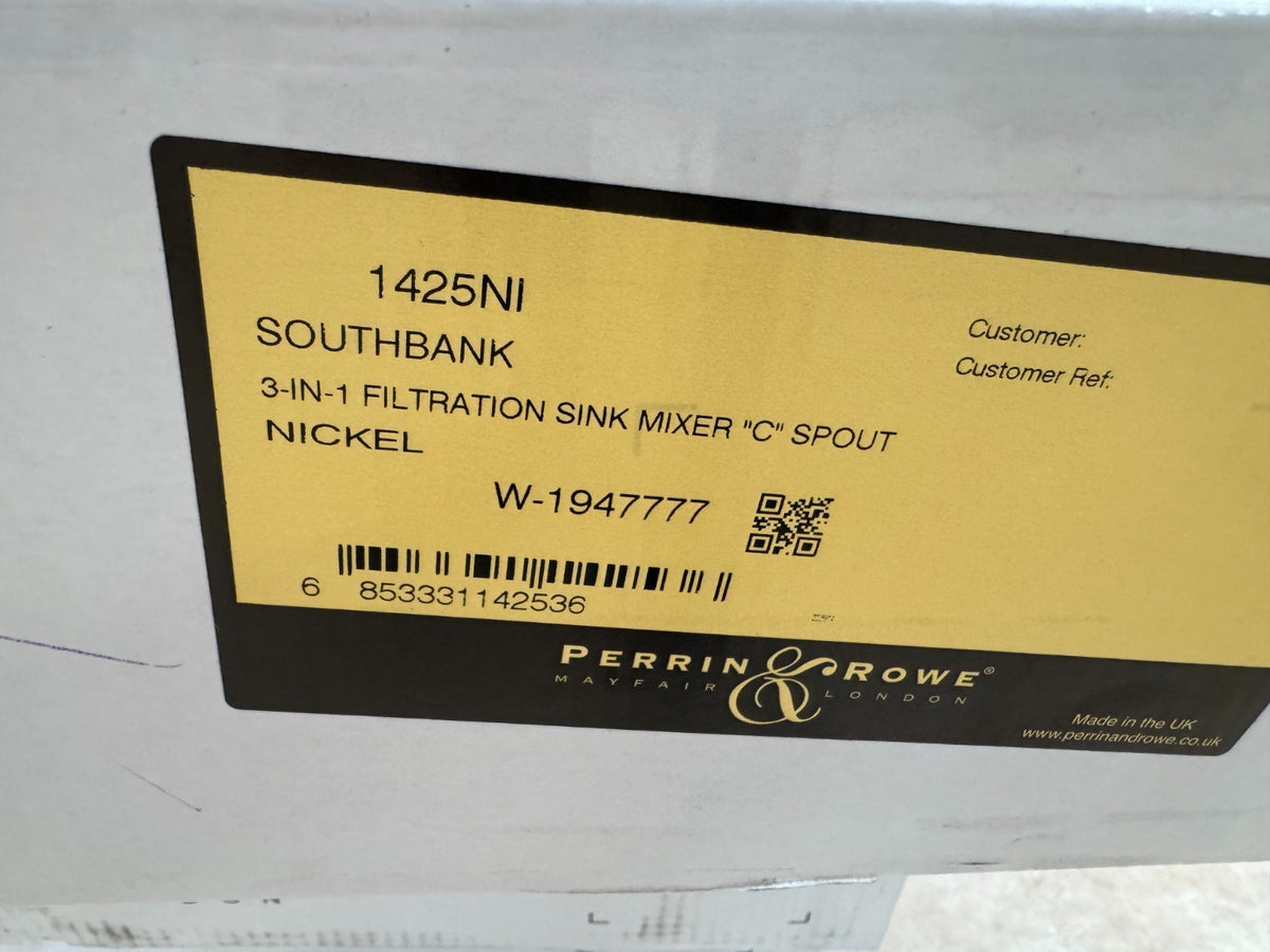 NEW Perrin & Rowe 1425NI Southbank Sink Mixer with Filtration Nickel AX4449