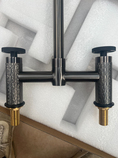 NEW GUNMETAL Quilt Kitchen Mixer tap Victoria plumbing tap factory AX4599