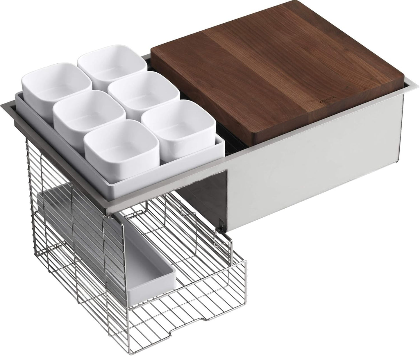 NEW KOHLER K-3760-NA Stages 33 Inch Stainless Kitchen Sink & Accessories BR4392