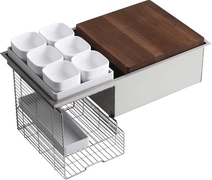 NEW KOHLER K-3760-NA Stages 33 Inch Stainless Kitchen Sink & Accessories BR4392