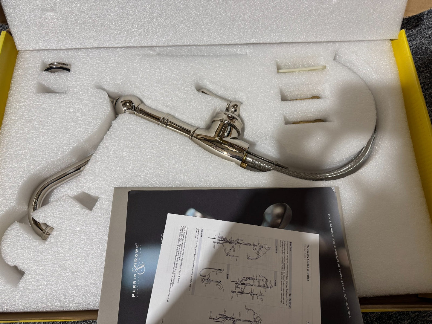 NEW Perrin & Rowe 4741Ni Aquitaine kitchen Sink Mixer tap Lever NICKEL BR4190