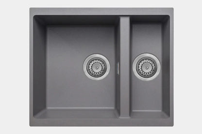 New Grey Double Bowl Kitchen Sink inset or Undermount  AX4321