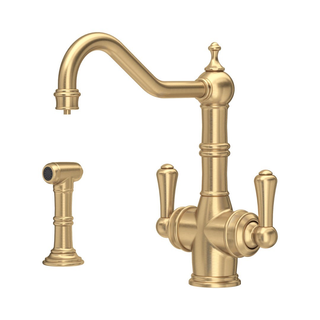 NEW Perrin & Rowe Aquitaine Provence Mixer Tap Rinse & Filtration Brass AX4447