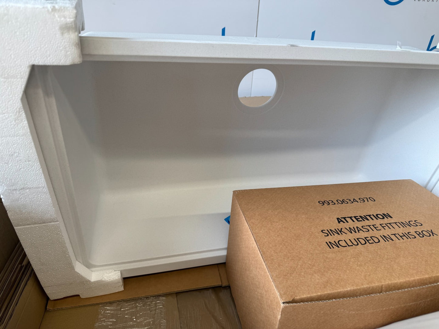 NEW Franke Kubus KBG 110 70 1B Undermount Kitchen Sink Polar White BR4394