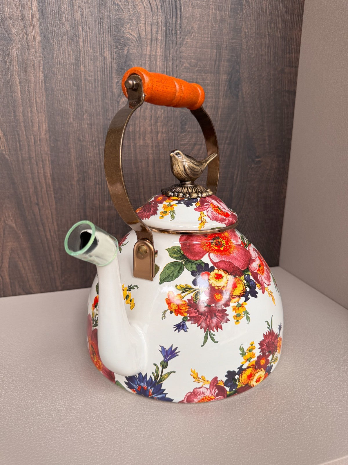 NEW Mackenzie-Childs Flower Market 3 Qt Tea Stove Kettle Limited Edit IN STOCK
