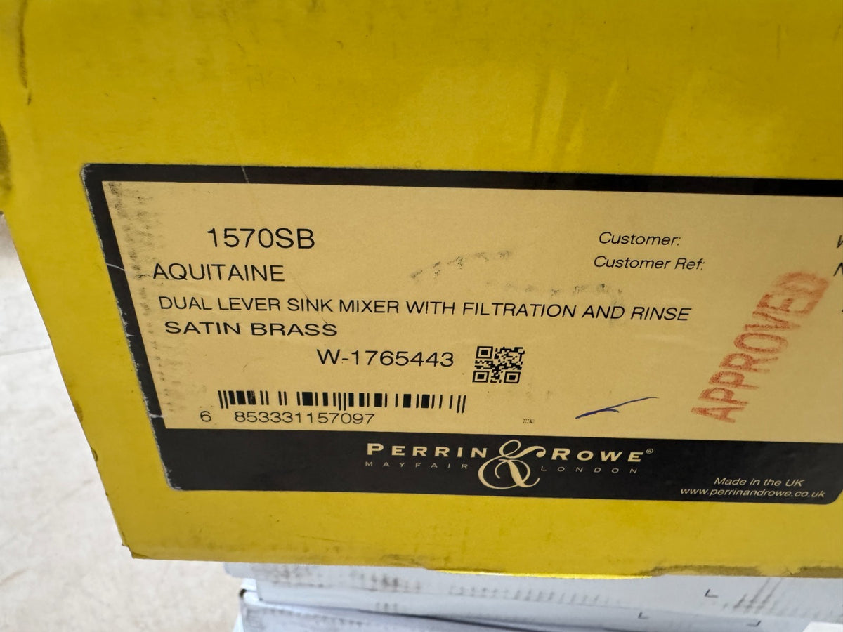 NEW Perrin & Rowe Aquitaine Provence Mixer Tap Rinse & Filtration Brass AX4447
