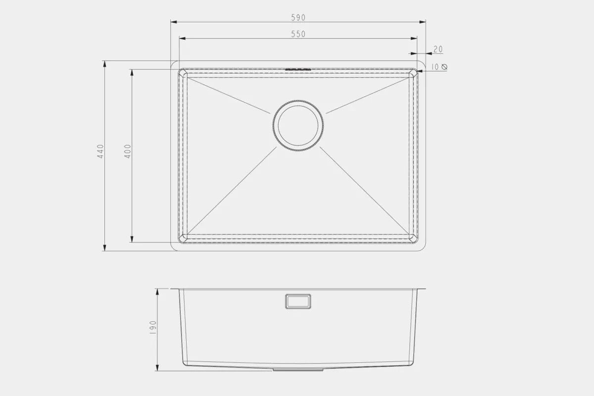 NEW Venice 590 x 440mm Stainless Steel Undermount Inset Kitchen Sink AX4319