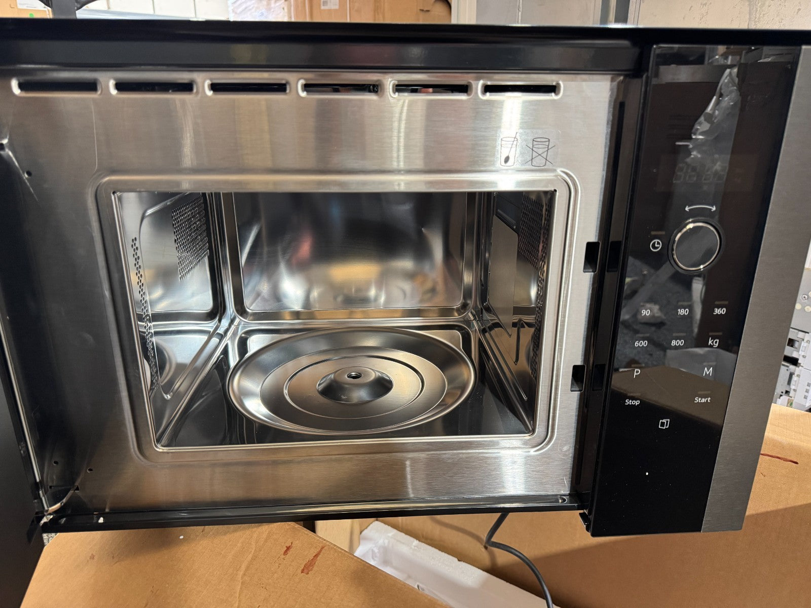 NEW Neff HLAWD23G0B N50 Built In Microwave Graphite Grey dinged BR4405