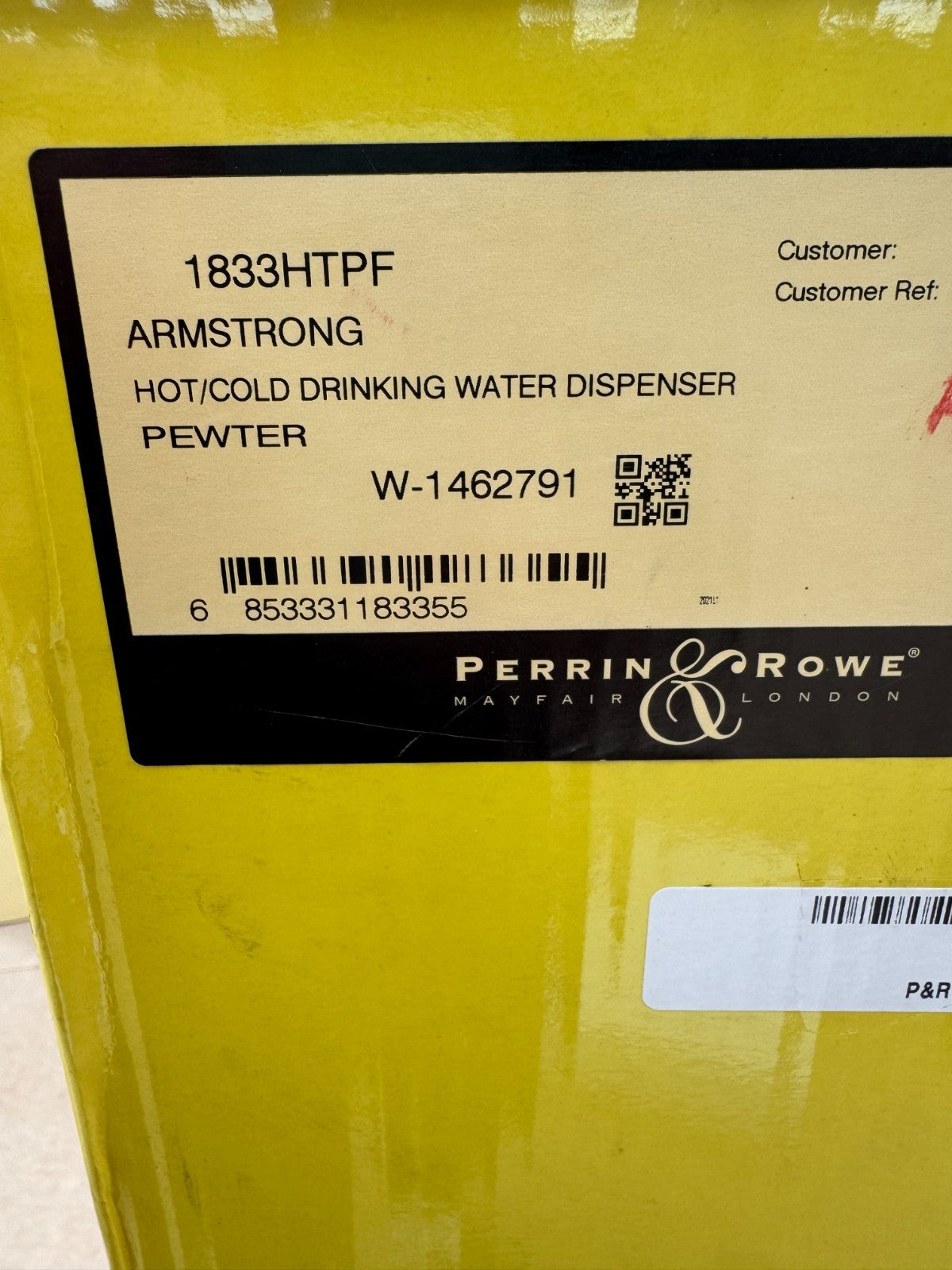 NEW Perrin & Rowe 1833HTPF Armstrong Hot Water & Cold Filter Tap Pewter AX4521