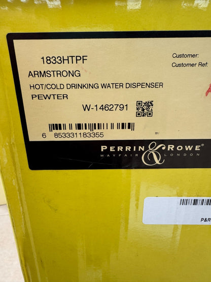 NEW Perrin & Rowe 1833HTPF Armstrong Hot Water & Cold Filter Tap Pewter AX4521