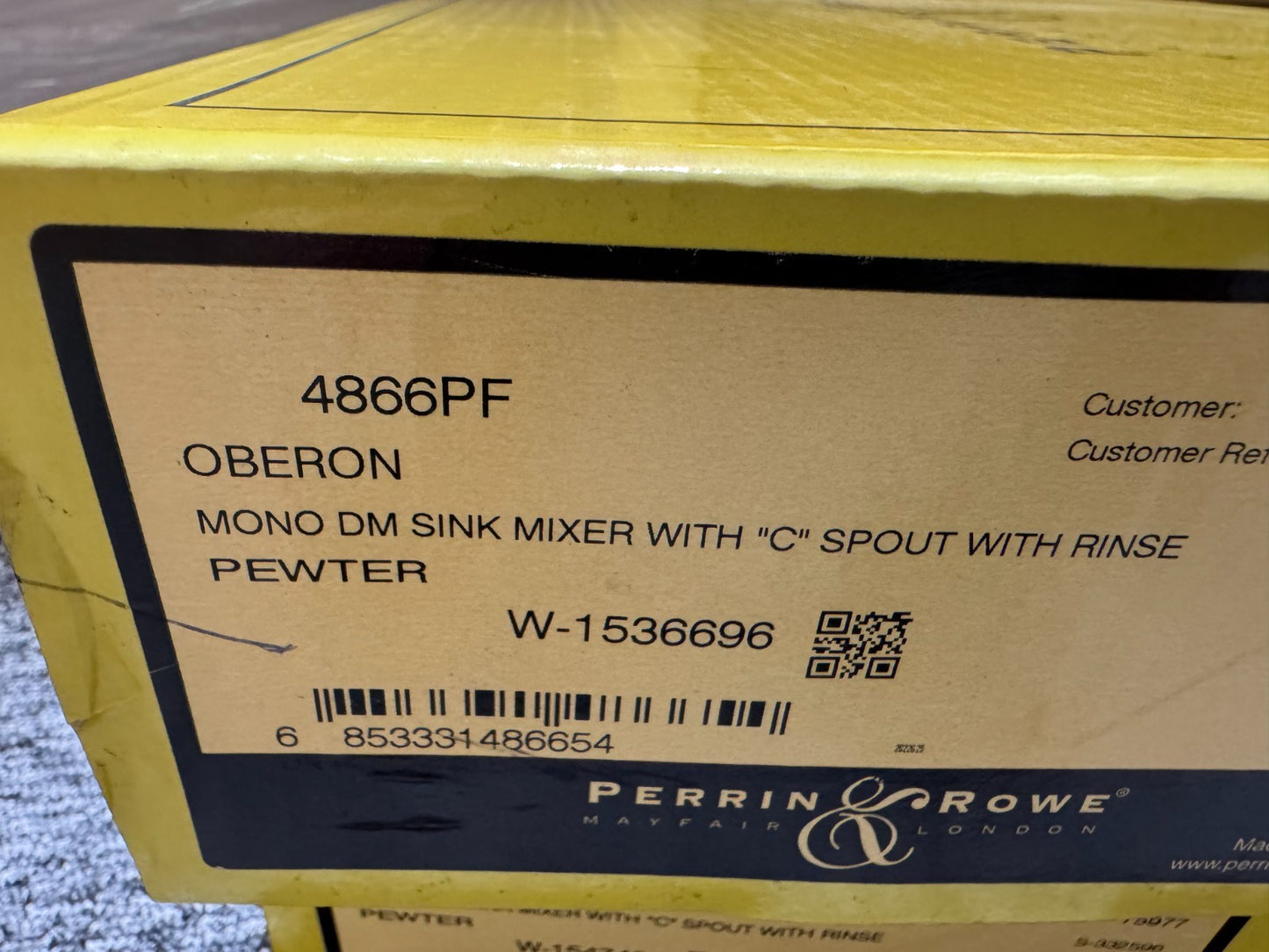 NEW Perrin & Rowe 4866PF Oberon Kitchen Mixer Tap and Rinse PEWTER BR4199