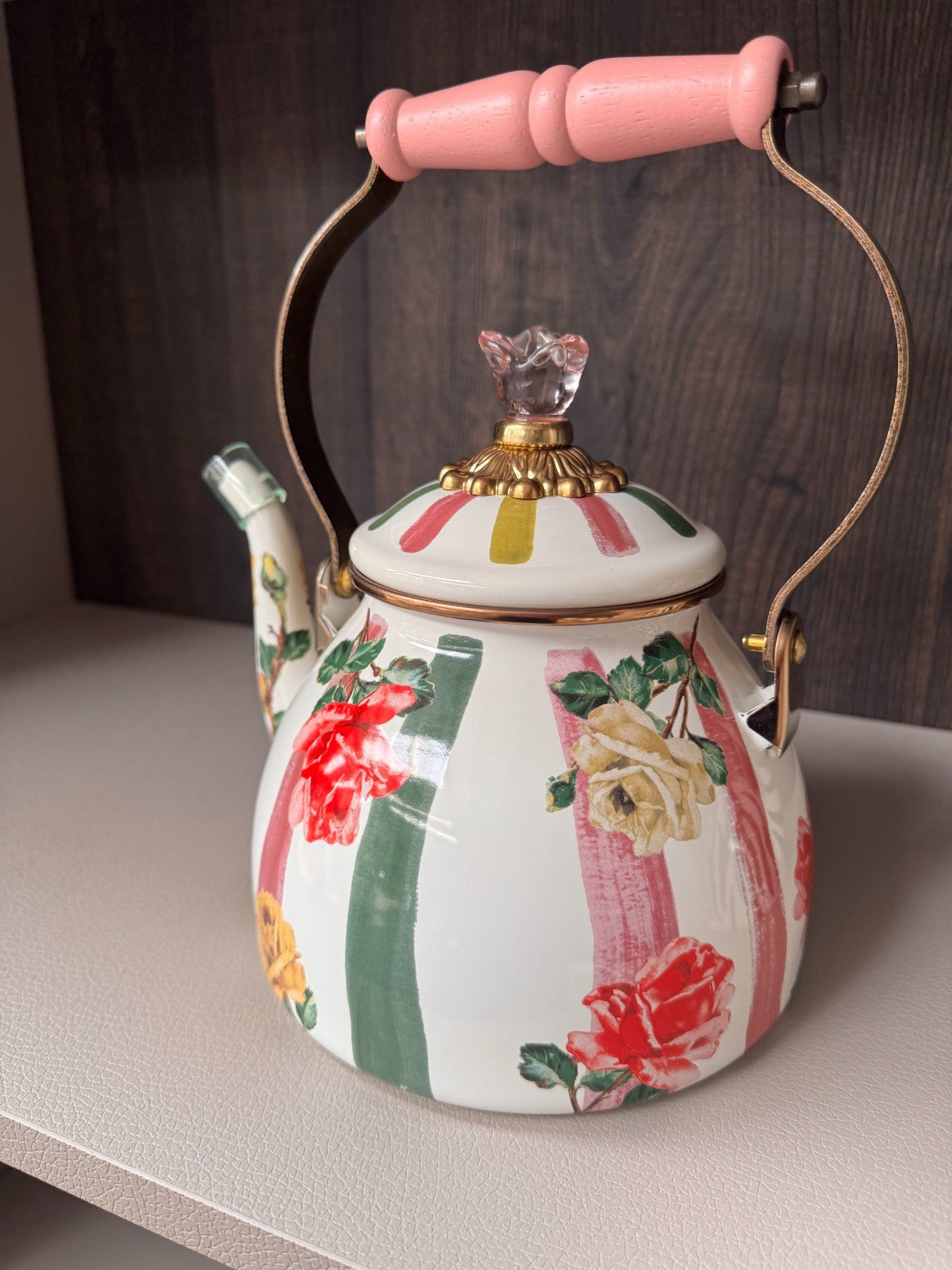 NEW Mackenzie-Childs 89257-1127 Garden Gala 2 Quart Tea Stove Kettle IN STOCK