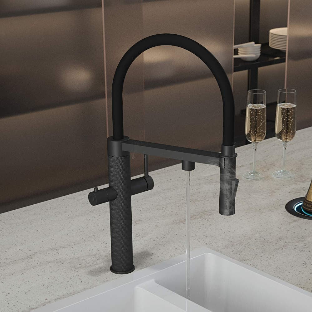 NEW Tap Factory Carysil Quilt Boiling Hot water Tap 4 n 1 twist AX4481 Black