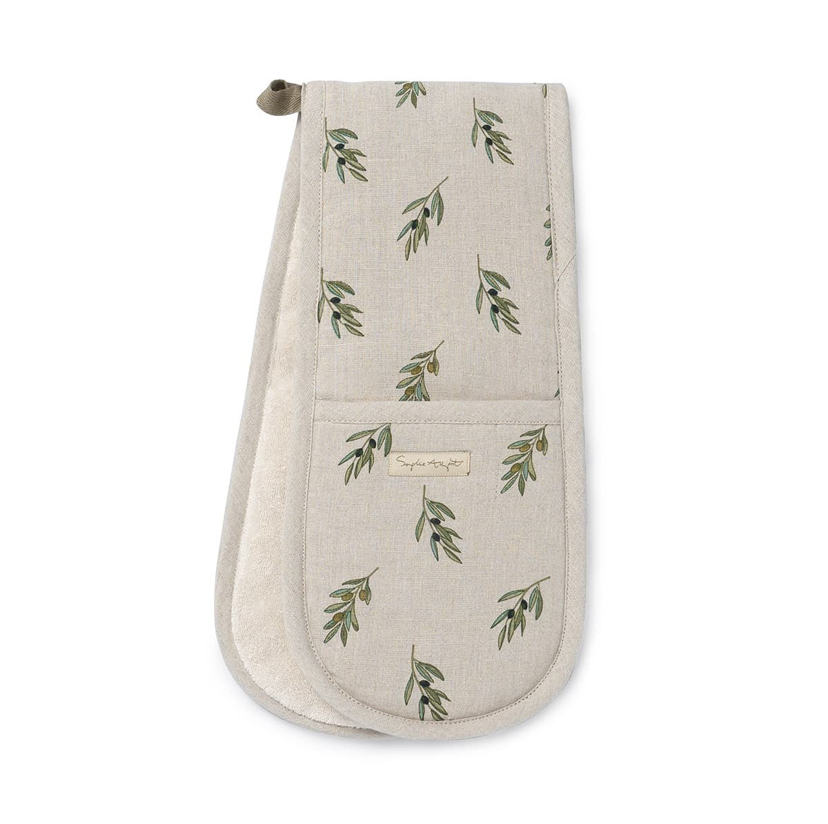 NEW Sophie Allport OLIVE LINEN Double Oven Gloves & Matching Items IN STOCK