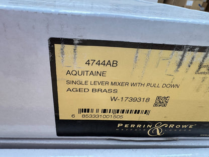 NEW Perrin & Rowe 4744AB Aquitaine Provence Kitchen pull down Tap BRASS  AX4308