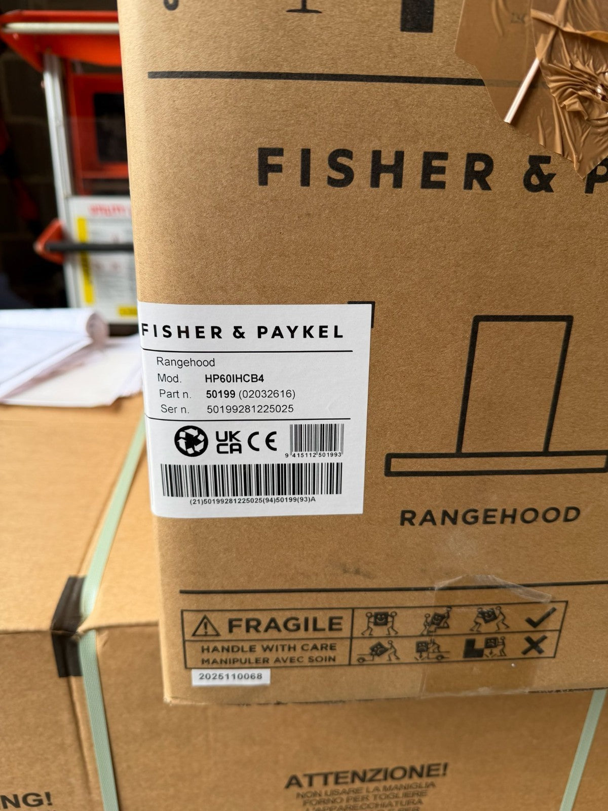 New Fisher & Paykel HP60IHCB4 Integrated canopy Cooker Hood Extractor BR4650