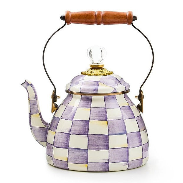 NEW Authentic Mackenzie Childs VIOLET CHECK Items tableware IN STOCK kettle