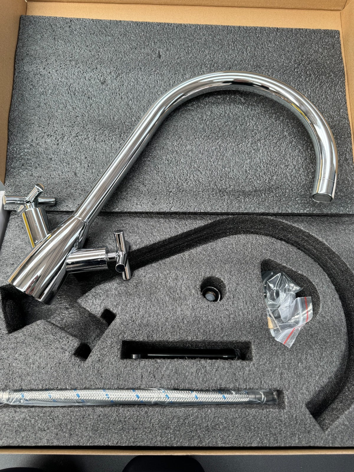 NEW Tap Factory Carysil Kitchen MIXER tap swan neck crosshead Chrome AX4523