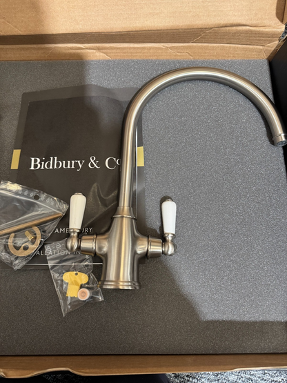 NEW Bidbury & Co Amesbury Twin Lever Kitchen mixer Tap PEWTER BR4404