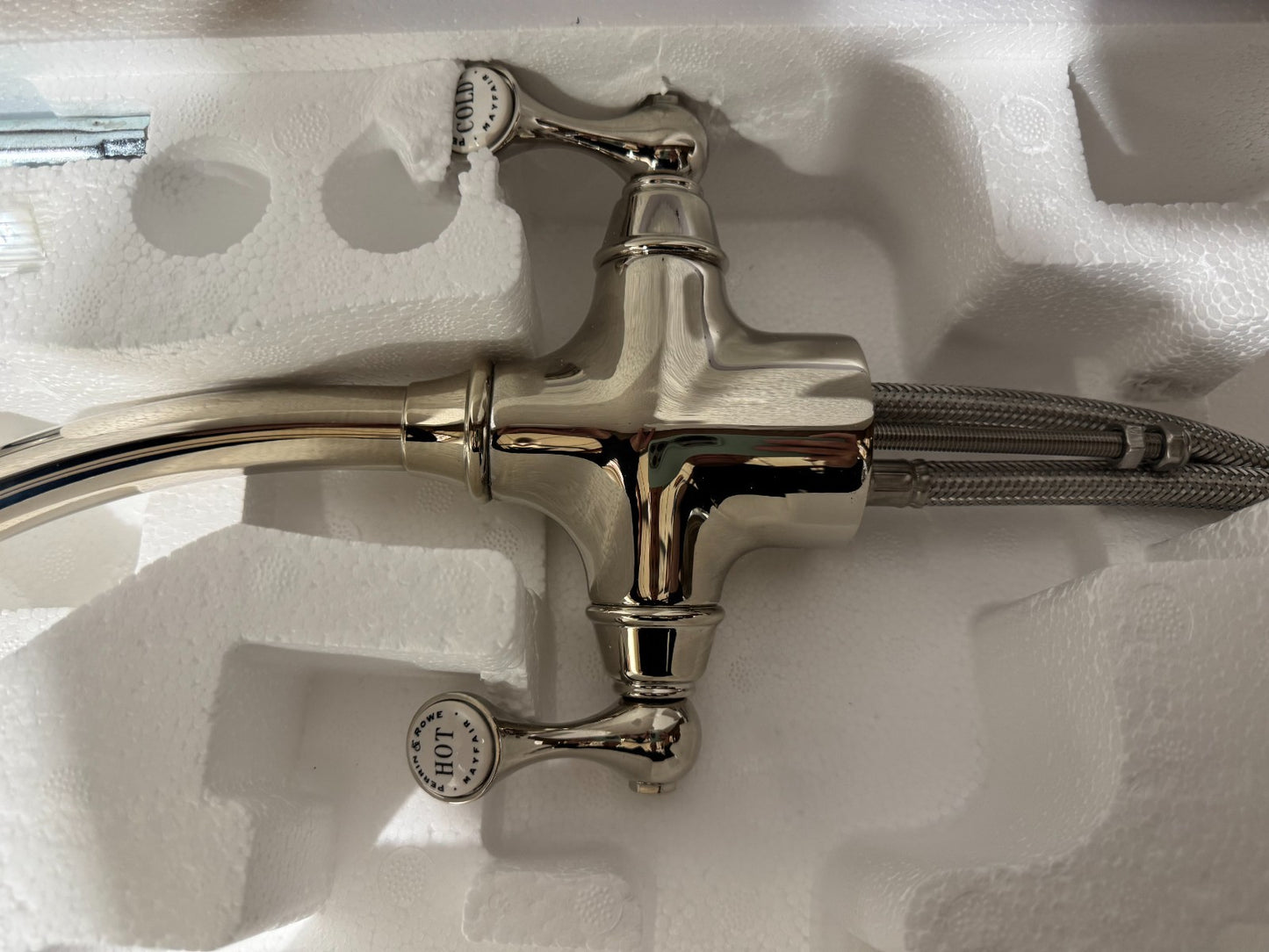 NEW Perrin & Rowe 4320NI Estruscan Kitchen mixer Lever Tap NICKEL BR4186
