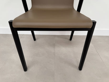 NEW 6 Lema Mobili Bai Lu Chair Leather by Neri & Hu Black Brown AX019