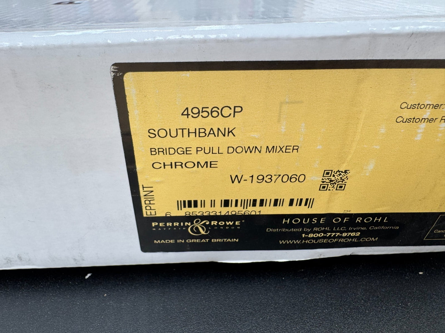 NEW Perrin & Rowe 4956CP Southbank Kitchen bridge pull down Tap CHROME AX4302