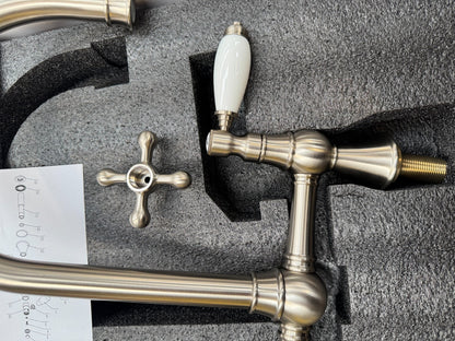 NEW Traditional Bridge Mixer tap Victoria plumbing tap factory Nickel  AX4581