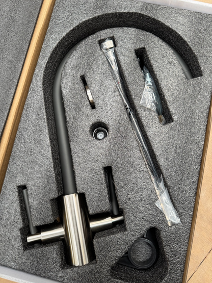 NEW Steel Twin Lever round Mixer Carysil Victoria plumbing tap factory AX4567