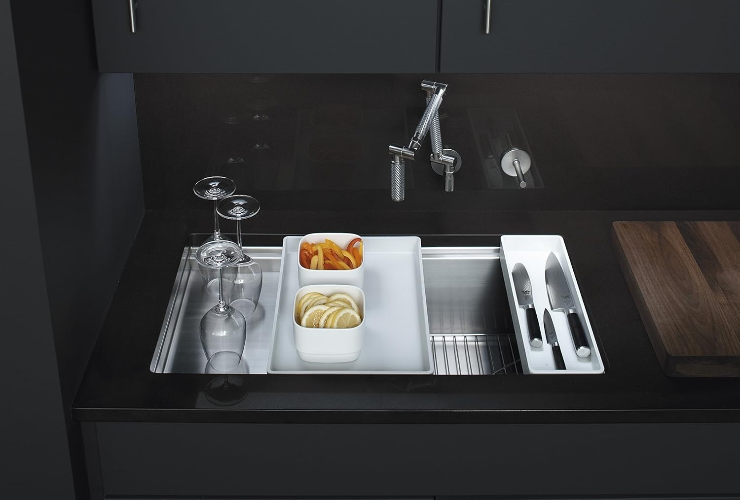 NEW KOHLER K-3760-NA Stages 33 Inch Stainless Kitchen Sink & Accessories BR4392