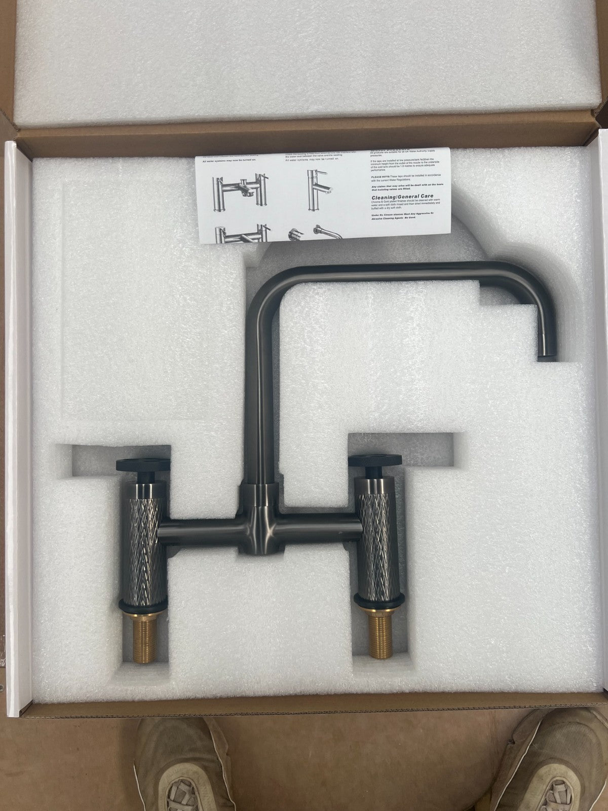 NEW GUNMETAL Quilt Kitchen Mixer tap Victoria plumbing tap factory AX4599
