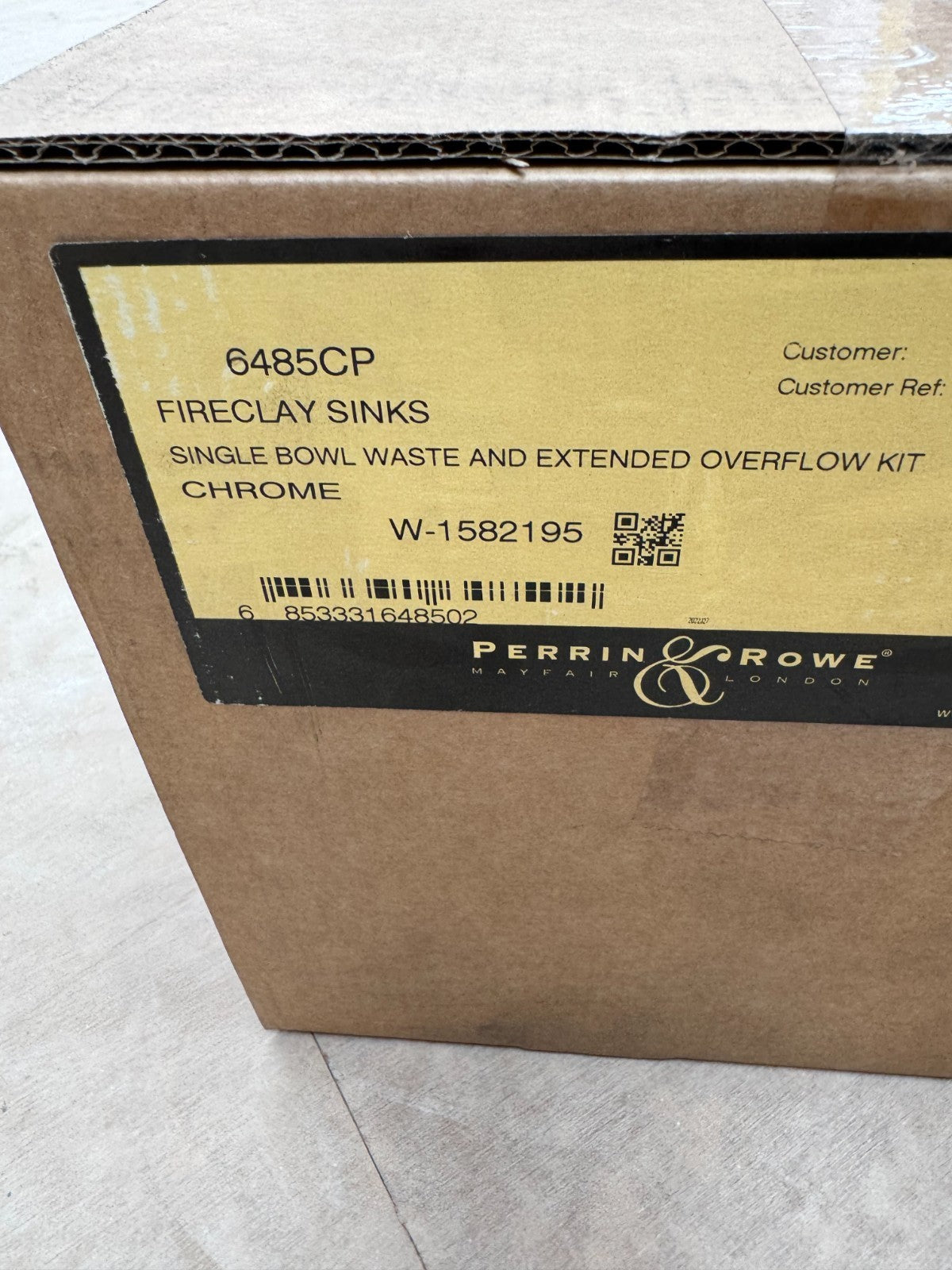 NEW Perrin & Rowe 6485CP Single Bowl sink Waste & overflow CHROME Kit AX4325