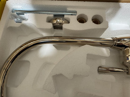 NEW Perrin & Rowe 4841NI Mimas Single Lever Tap with C Spout NICKEL BR4179