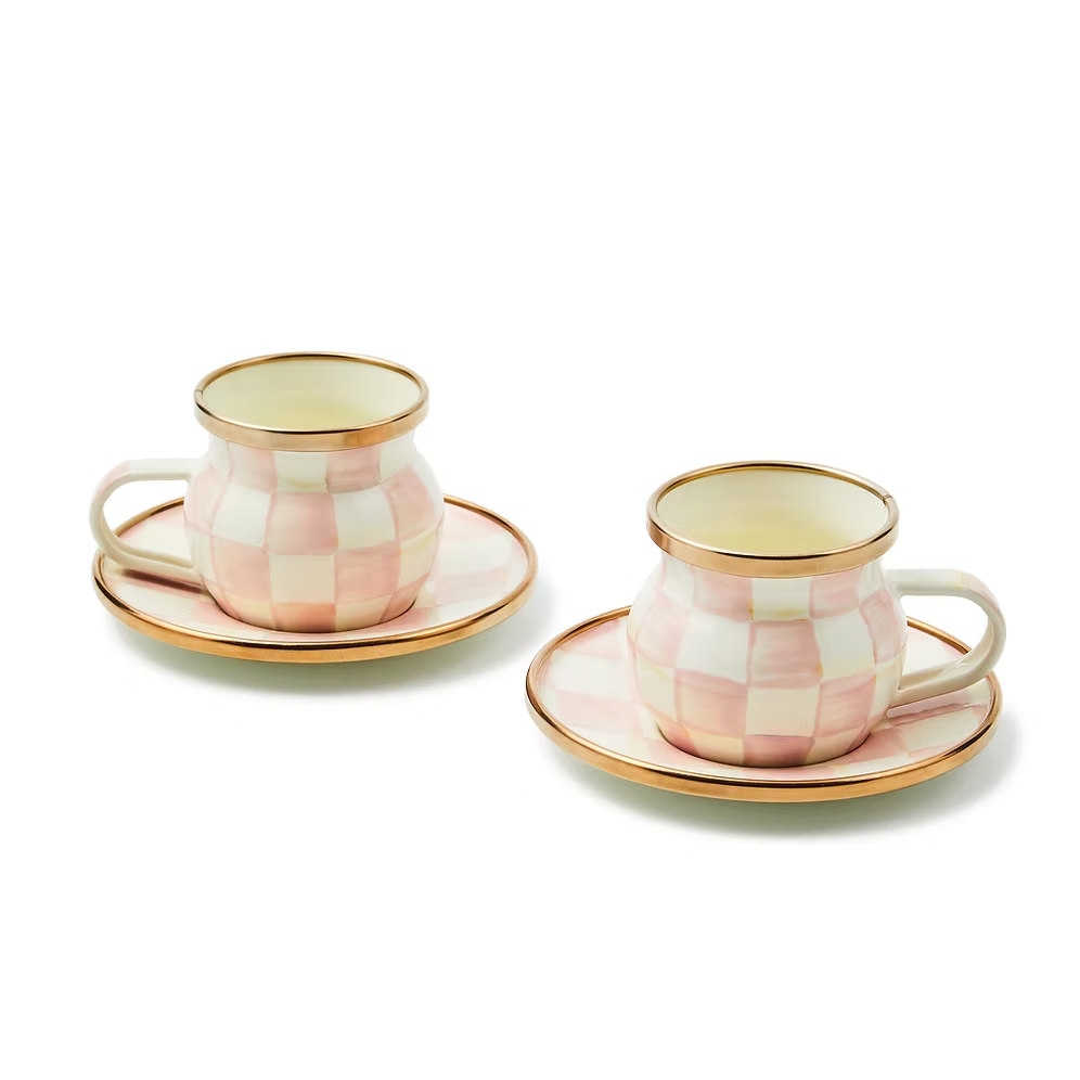 NEW Mackenzie-Childs ROSY CHECK Items Enamel Finish IN STOCK Available Now