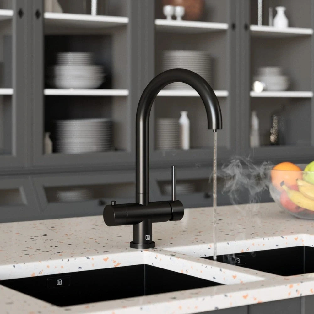 NEW Tap Factory Carysil Milla Boiling Hot water Tap 3 n 1 twist AX4492  BLACK