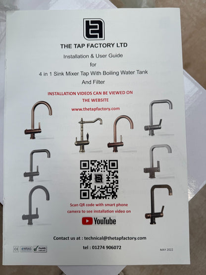 NEW Tap Factory Carysil Quilt Boiling Hot water Tap 4 n 1 twist AX4480 Copper